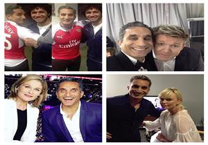 باسم يوسف يحتفل ببداية العام مع عدد من نجوم الرياضة والفن حول العالم