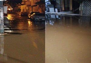  بالصور.. غرق شوارع بنها بسبب انفجار ماسورة مياه