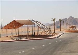 بالصور.. خيام لاستقبال الوفود المشاركة في سباقات الهجن بشرم الشيخ
