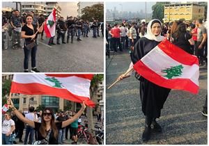  فيديو| أبرزهم أمل حجازي ونادين الراسي.. نجوم شاركوا في ثورة لبنان