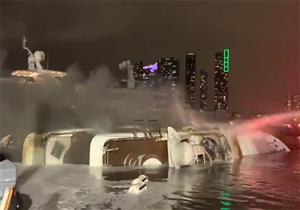 فيديو| "تطلب 40 رجلا لإطفائه لمدة ساعتين".. انفجار يخت مارك أنتوني