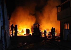 حريق هائل في مخزن أخشاب بالشرابية 