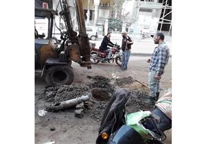 الجيزة: إصلاح كسر ماسورة مياه في حي الهرم