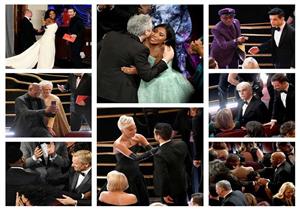 "جاجا" تداعب "مالك" و"قبلة" ألفونسو كوارون.. ضمن كواليس حفل الأوسكار الـ91