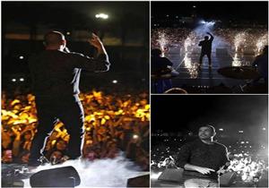 عمرو دياب ينشر صورًا جديدة من كواليس حفله بالجامعة الأمريكية