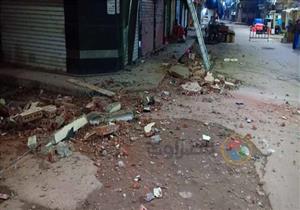 بالصور.. انهيار شرفة عقار إداري دون إصابات في كفر الشيخ