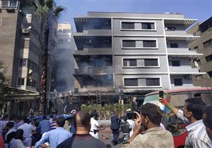  اللقطات الأولى لحريق فندق شهير بالمهندسين- (فيديو وصور)