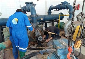 صيانة طلمبة محطة مياه الشرب الرئيسية بطور سيناء (صور)