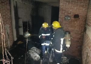 حريق هائل في مخزن سجاد ولعب أطفال بأبوالنمرس.. والدفع بـ٦ سيارات إطفاء