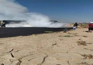 السيطرة على حريق بسيارة مواد رصف في العاشر من رمضان