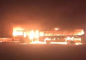 تفحم حافلة داخل مدرسة في أوسيم دون إصابات