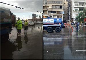 رجال الشرطة يواصلون جهودهم في مواجهة تداعيات الأمطار