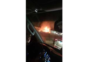 تفحم سيارة ملاكي أعلى وصلة الواحات