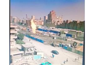 بالفيديو.. اللقطات الأولى لحريق "محدود" في خط غاز بالمطرية