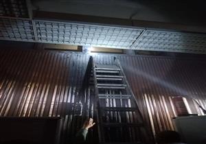  الصور الأولى لحريق كنترول كلية الحقوق جامعة القاهرة