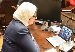 عبر "الفيديو كونفرانس".. "زايد" تطمئن على أحوال المصريين بالحجر الصحي