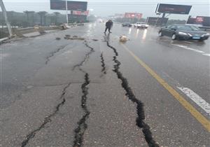 هبوط أرضي  بـ"الخطاطبة" أعلى الطريق الدائري الإقليمي