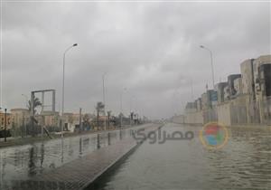 بالصور.. الأمطار تضرب أكتوبر في ثاني أيام الطقس السيء