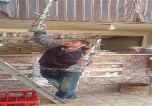 بالصور.. مصادرة 1700 شيشة من مقاهي القناطر الخيرية