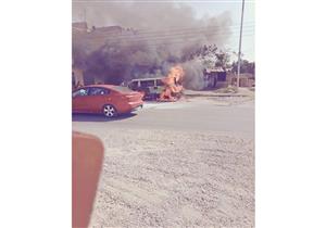 بسبب الطقس.. اشتعال سيارة ميكروباص في الشرقية