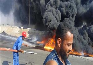 الصحة: 6 إصابات في حريق خط مازوت بطريق الإسماعيلية الصحراوي