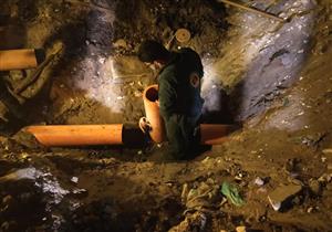 كسر بماسورة غاز خلف مستشفى أم المصريين بالجيزة