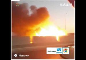 اشتعال سيارة على دائري اللبيني في طريق الهرم