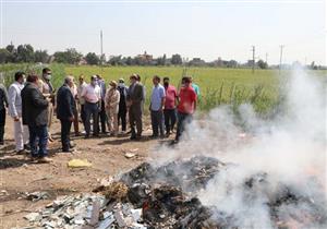  السيطرة على حريق مخلفات بنزلة كوبري المنصورية