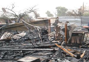 تفحم محتويات 3 غرف داخل كرفان فندق تحت الإنشاء بهضبة الأهرام