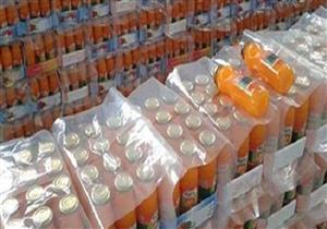 ضبط 7200 عبوة عصير مجهولة المصدر خلال حملة تموينية في بني سويف