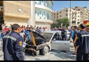 تفحم سيارة ملاكي بشارع الهرم دون إصابات