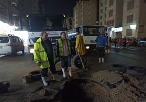 بالصور.. هبوط أرضي بمنطقة طوسون في الإسكندرية