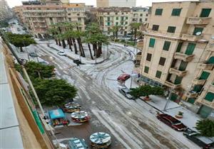 قطعة من أوروبا.. 25 صورة للثلوج تكسو معالم وشوارع الإسكندرية