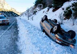 حادث تصادم كبير على في إيطاليا بسبب تساقط الثلوج 