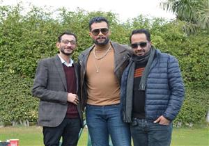 بالصور| عبير صبري ومنذر رياحنة يحتفلان بانطلاق تصوير "آل هارون"