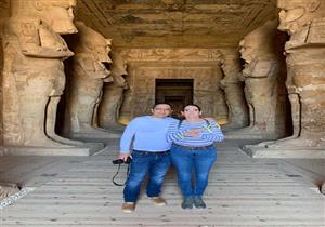 بالصور.. سفيرة كوبا وزوجها في زيارة لمعبد أبو سمبل