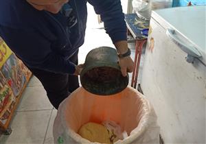 صور.. إعدام أغذية فاسدة وإغلاق منشآت خلال حملة في دهب