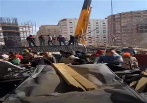 انهيار سقالات عمود خرساني من كوبري تحت الإنشاء بالمريوطية (صور)