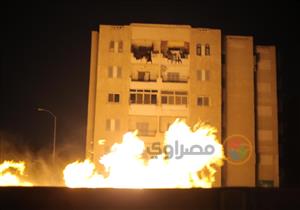 الصور الأولى من انفجار خط الغاز بمساكن أبو الوفا بأكتوبر