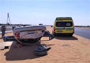 مصرع كهربائي في انقلاب سيارة بالمنيا