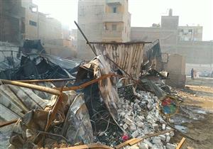 إصابة 6 أشخاص في "حريق معرضي طهطا" بسوهاج