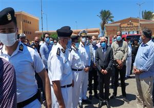  بالصور.. جنازة عسكرية لضابط صدمته سيارة أثناء العمل ببورسعيد