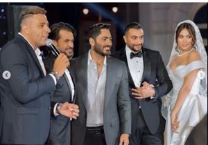 بالصور.. تامرحسني بصحبة نجوم الفن في زفاف هاجر أحمد