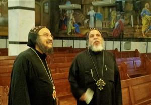 أسقف جنوب سيناء يتابع التشطيبات النهائية بكنيسة كيرياليسون (صور)