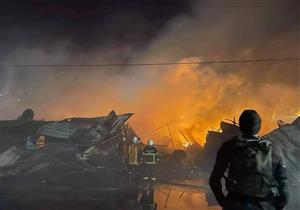 بالصور - حريق ضخم يلتهم سوق نابلس الشرقي بشكل كامل  