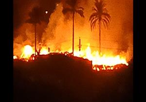 سحابة بيضاء تغطي سماء الصف.. حريق هائل يلتهم أرض زراعية