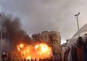  إخماد حريق في مخزن خردة بالسيدة زينب (فيديو)