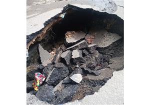  هبوط أرضي بكفر طهرمس في بولاق الدكرور