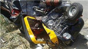 "السواق والزبون ماتوا".. تفاصيل اصطدام سيارة نقل بـ توك توك في الوراق