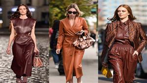الفستان الجلدي نجم موضة الشتاء